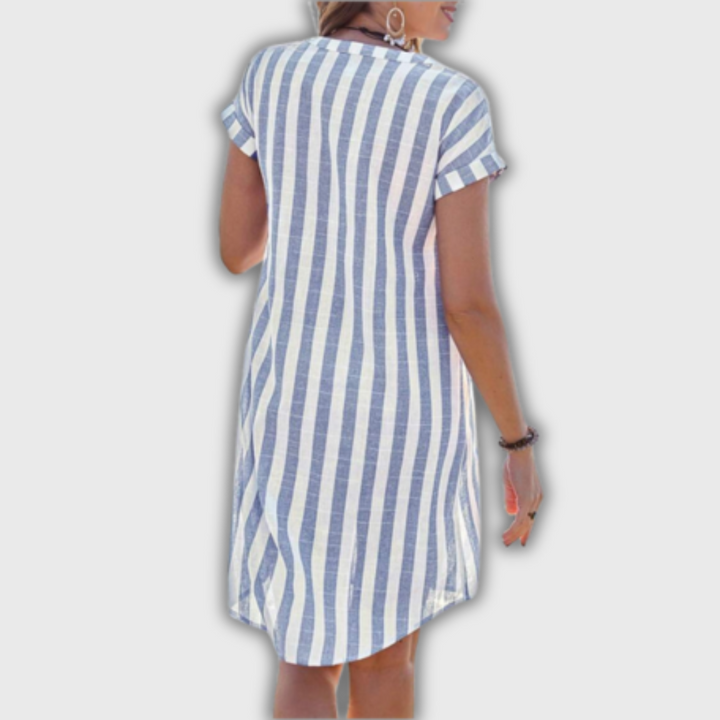 Luisa – Gestreiftes-Midi-Chleid