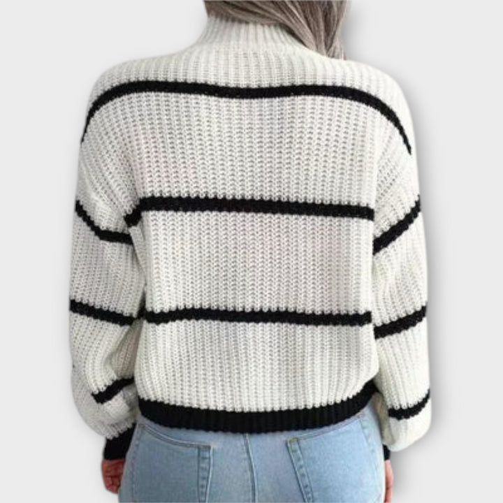 Chavala - Rollkragenpullover mit Streife