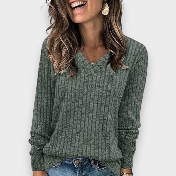 Anna | Weiches Oberteil mit V-Ausschnitt und langen Ärmeln