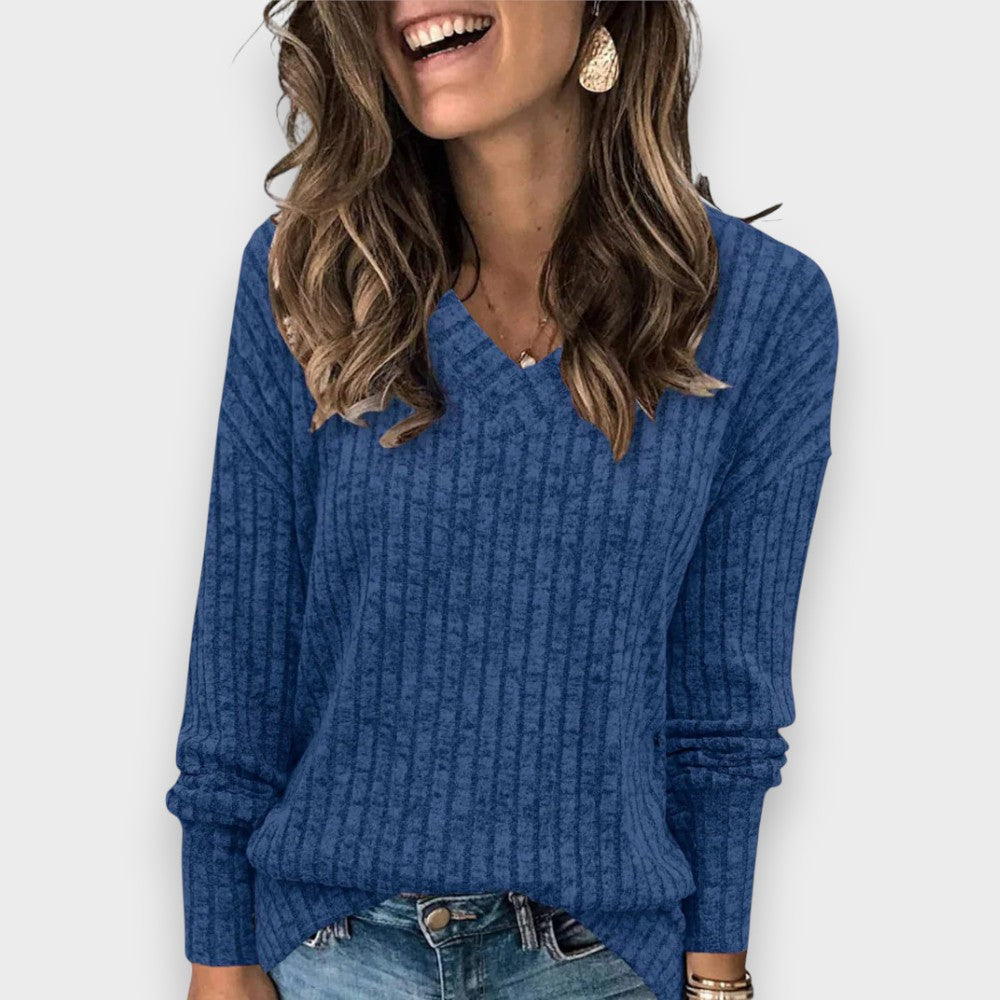 Anna | Weiches Oberteil mit V-Ausschnitt und langen Ärmeln