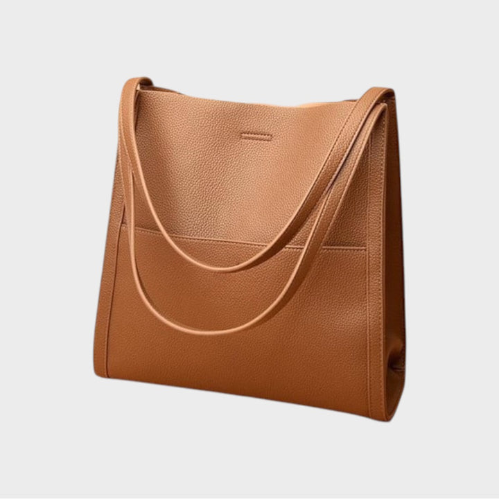 Amelie | Einfarbige Schultertasche aus echtem Leder