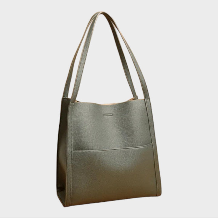 Amelie | Einfarbige Schultertasche aus echtem Leder