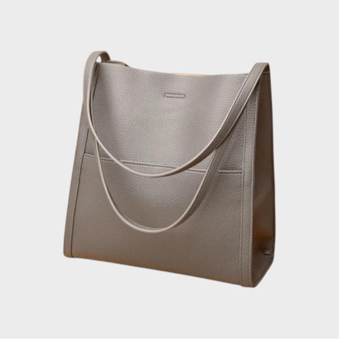 Amelie | Einfarbige Schultertasche aus echtem Leder