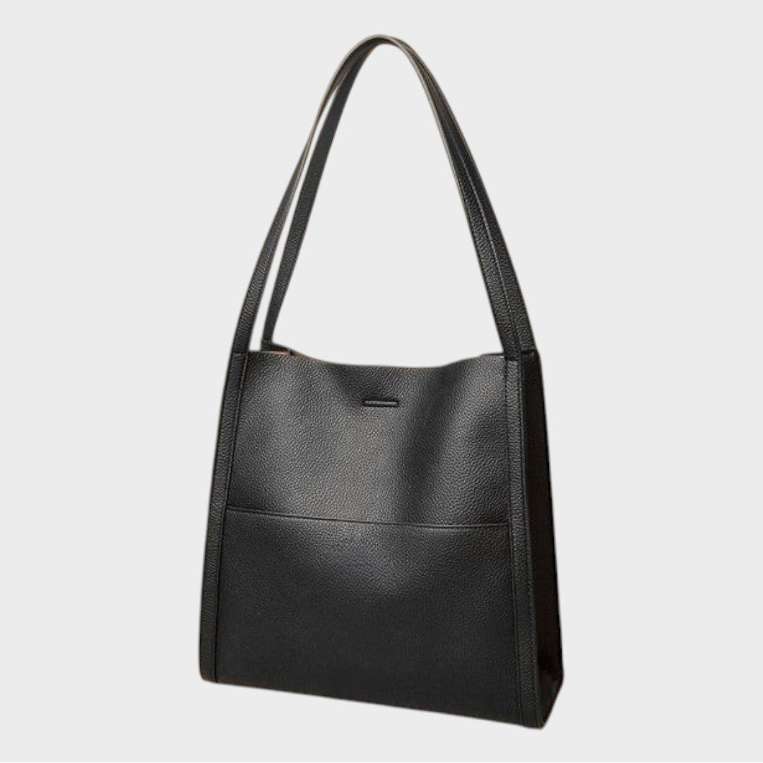 Amelie | Einfarbige Schultertasche aus echtem Leder
