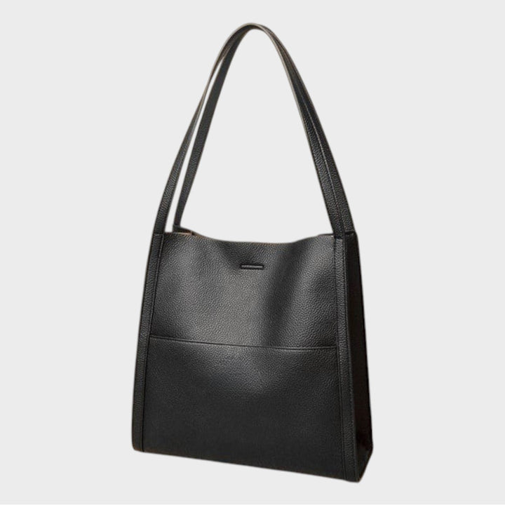 Amelie | Einfarbige Schultertasche aus echtem Leder