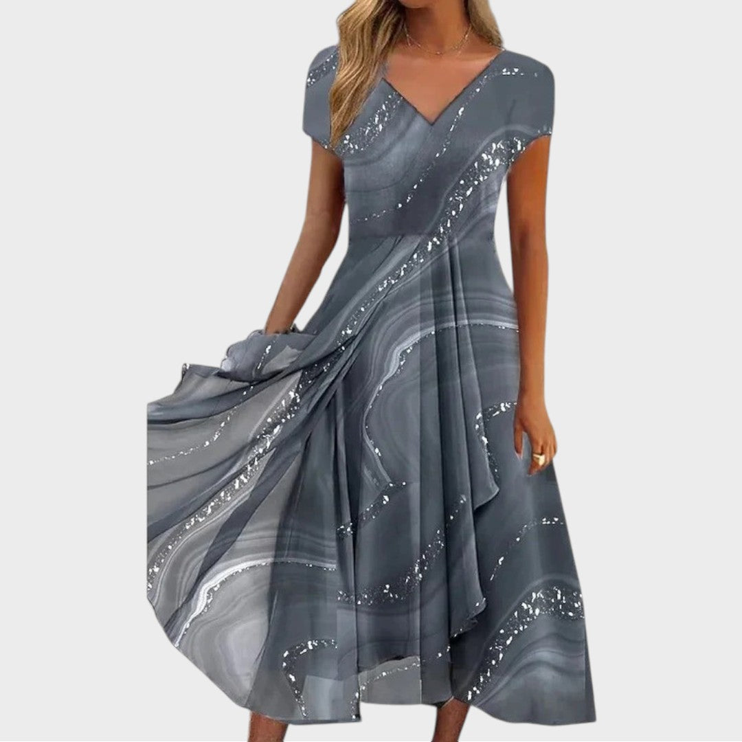 Isha | Elegantes Midikleid mit V-Ausschnitt