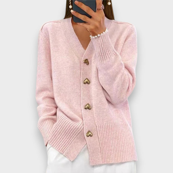 Armelle | Eleganter Cardigan mit Herzknöpfen