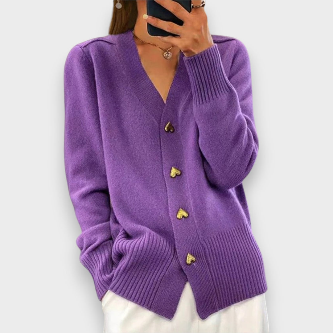Armelle | Eleganter Cardigan mit Herzknöpfen