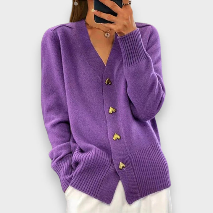 Armelle | Eleganter Cardigan mit Herzknöpfen