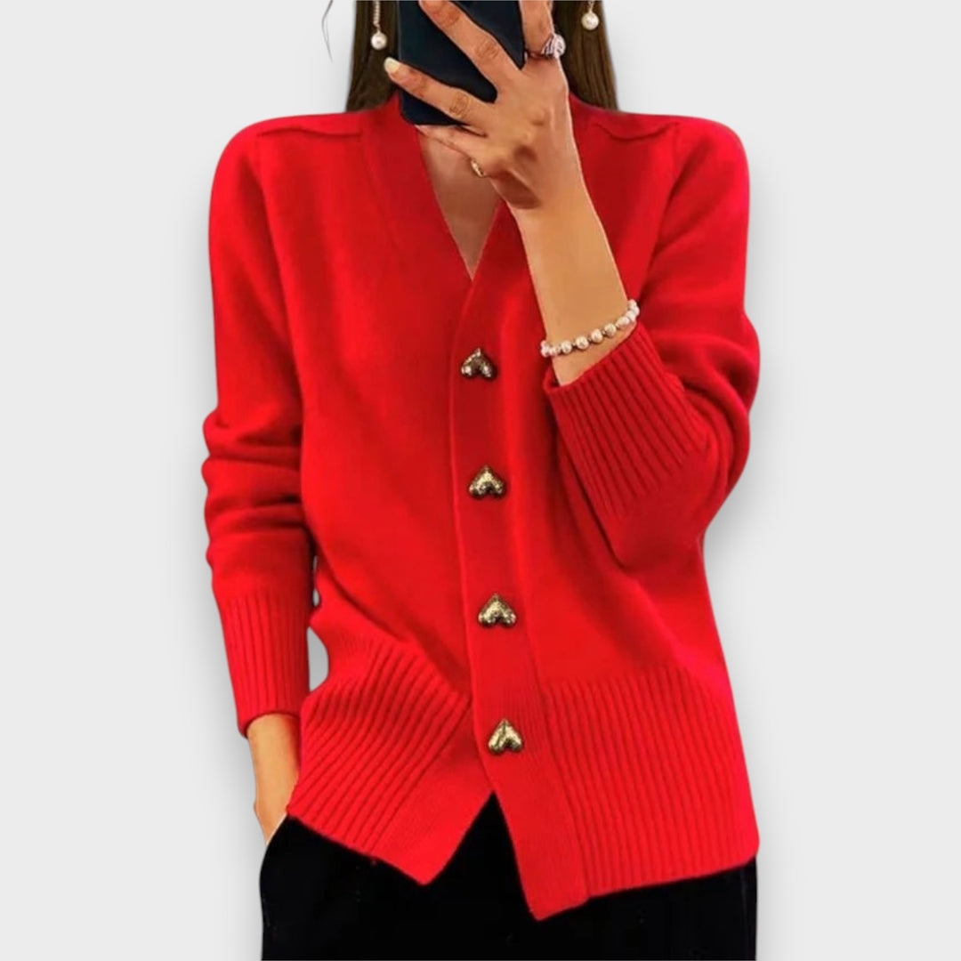 Armelle | Eleganter Cardigan mit Herzknöpfen