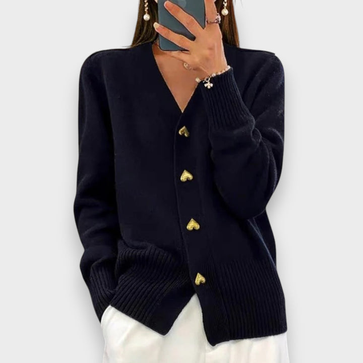 Armelle | Eleganter Cardigan mit Herzknöpfen