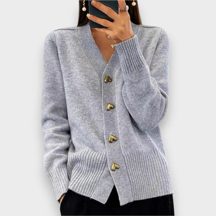 Armelle | Eleganter Cardigan mit Herzknöpfen