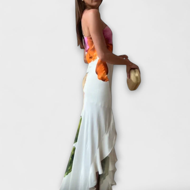 De Sapphire - Elegants Patchwork Maxi Chleid