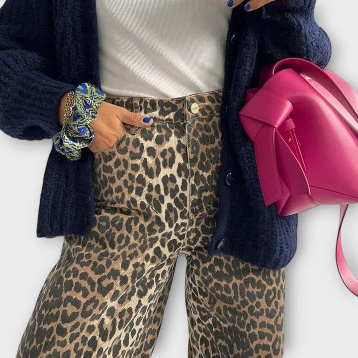 Chandra – Vintage-Jeans mit Leopardenmuster