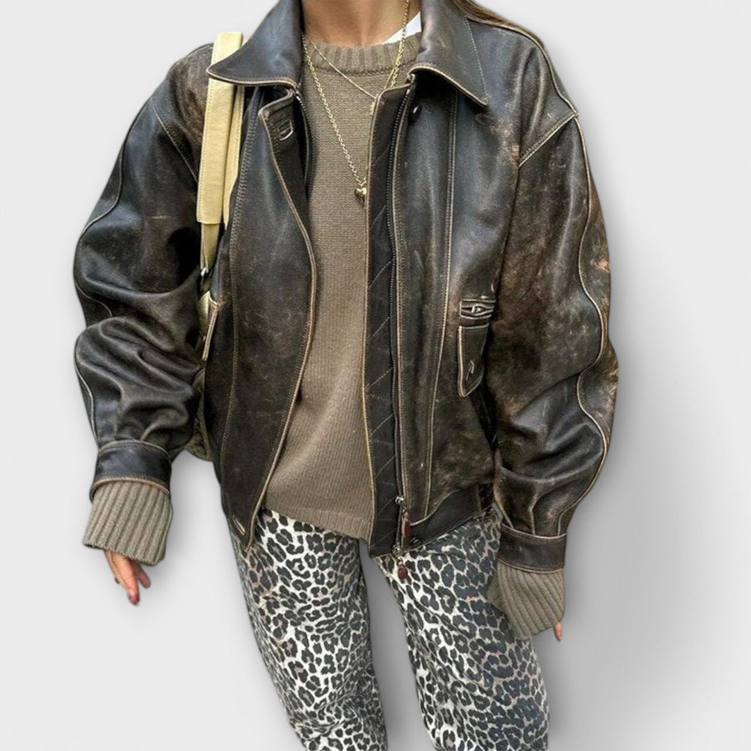 Chandra – Vintage-Jeans mit Leopardenmuster