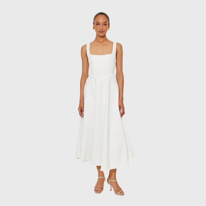 Amelia | Zeitloses Fliessendes Midi-Kleid