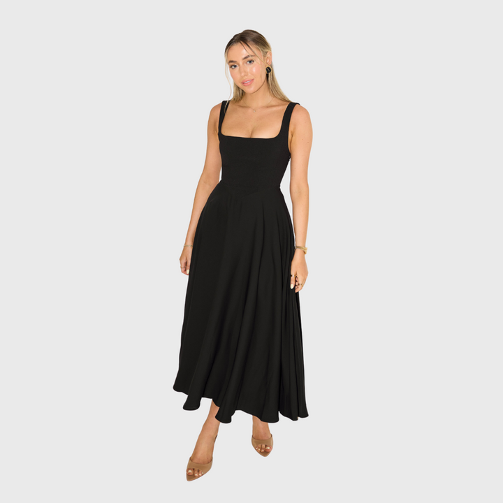 Amelia | Zeitloses Fliessendes Midi-Kleid