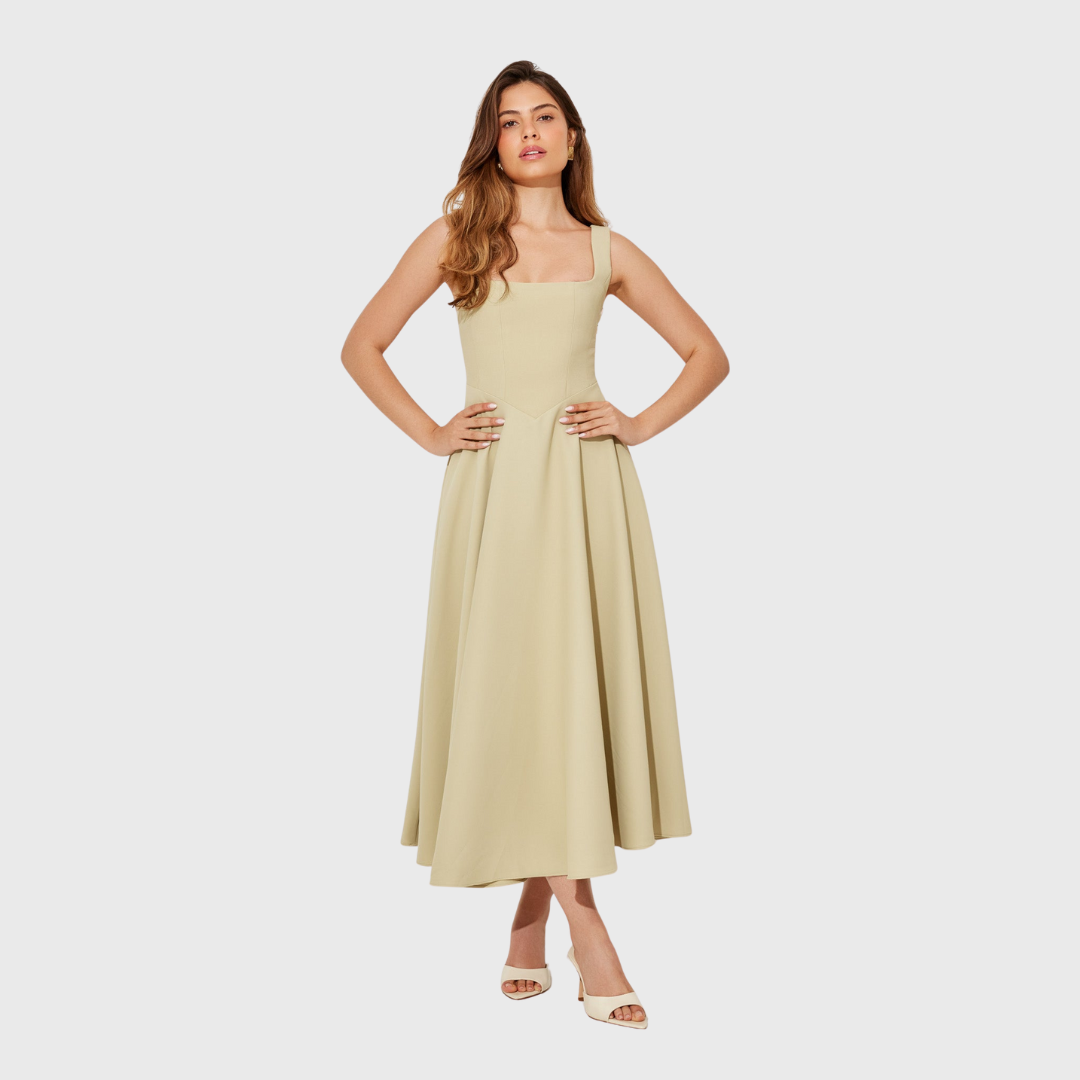 Amelia | Zeitloses Fliessendes Midi-Kleid