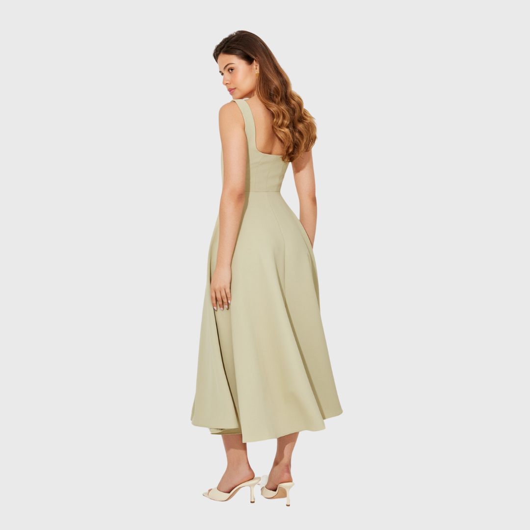 Amelia | Zeitloses Fliessendes Midi-Kleid