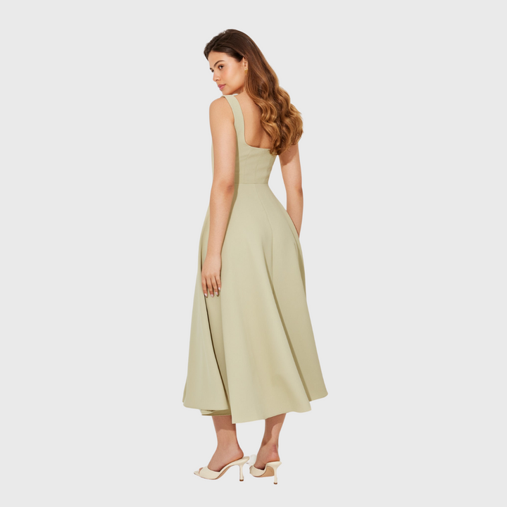 Amelia | Zeitloses Fliessendes Midi-Kleid