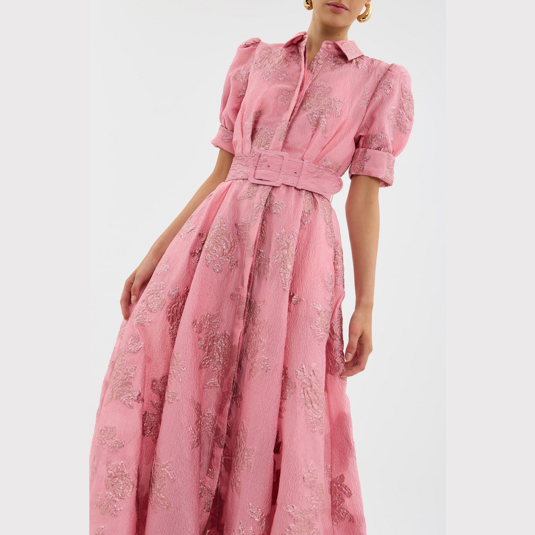 Beatrice | Rosa Kleid mit Ballonärmeln