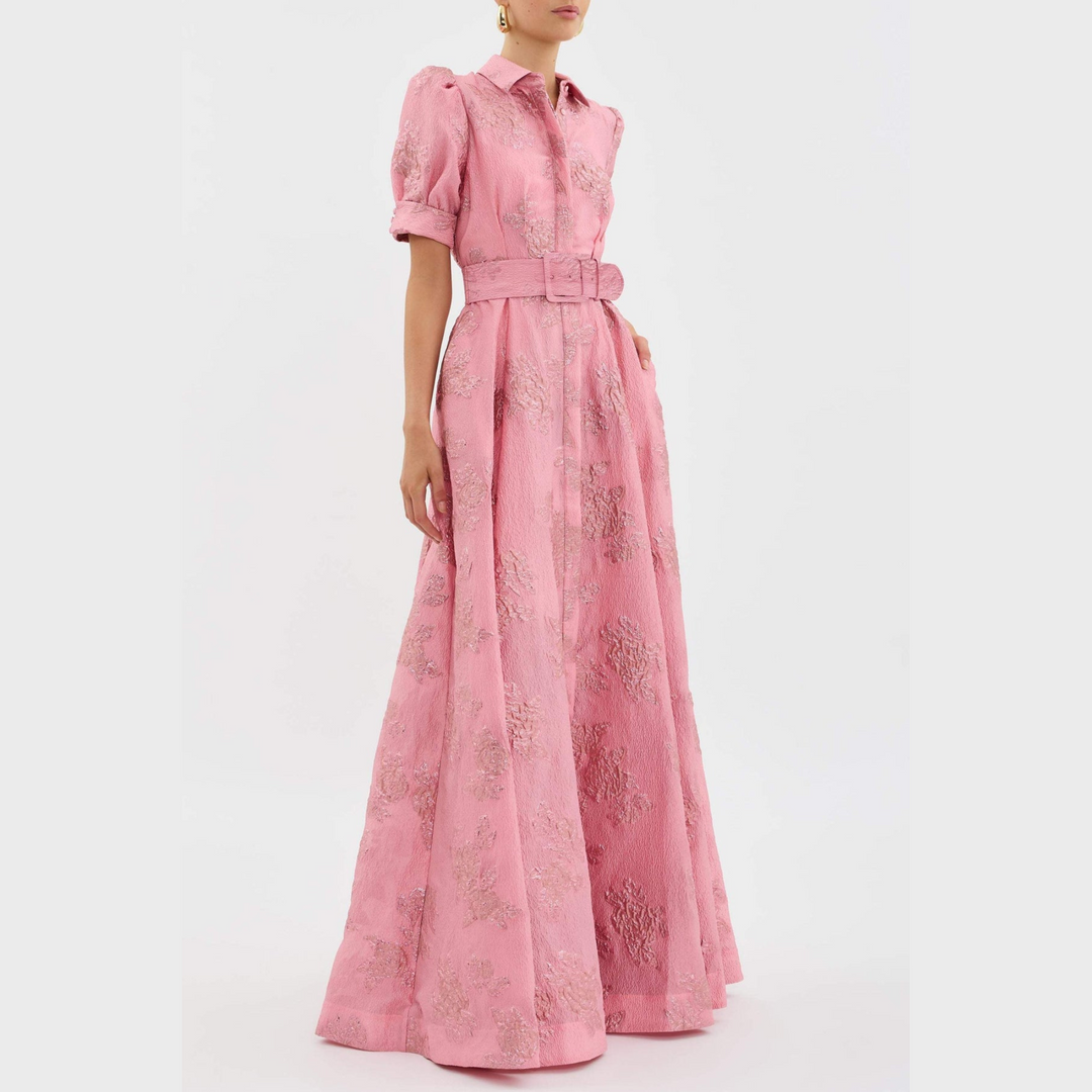 Beatrice | Rosa Kleid mit Ballonärmeln