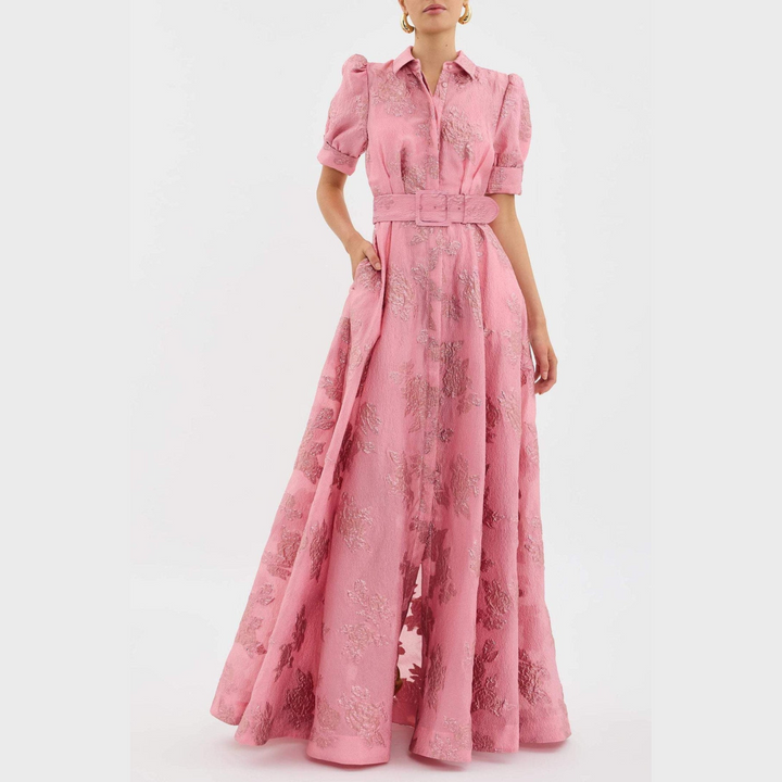 Beatrice | Rosa Kleid mit Ballonärmeln