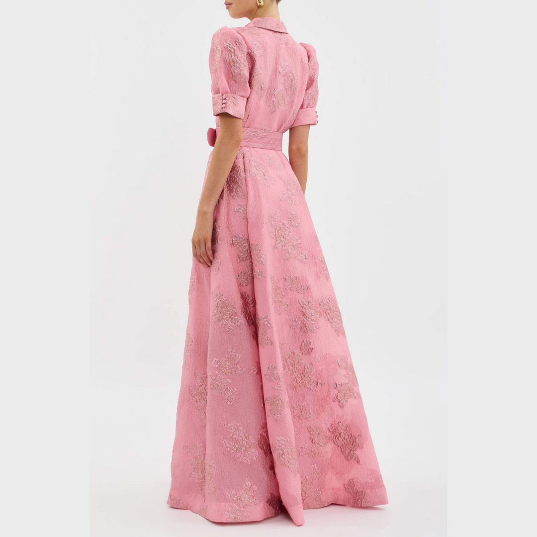 Beatrice | Rosa Kleid mit Ballonärmeln