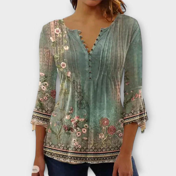 Juliane – Blusä mit V-Ausschnitt und Ärmel