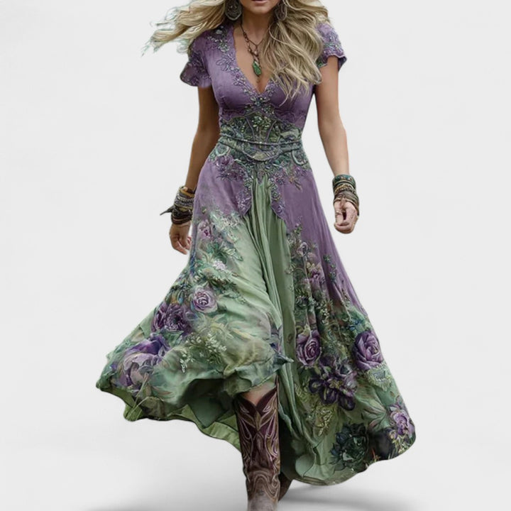 Elina | Schick geschnittenes Blumenkleid