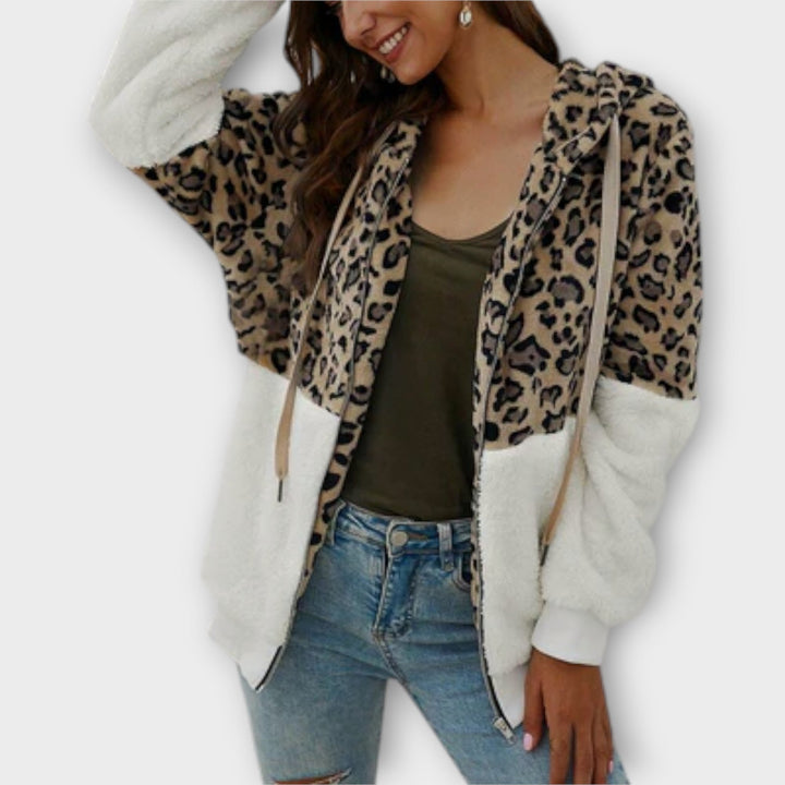 Lea - Fleece-Kapuzenpullover mit Leo-Design