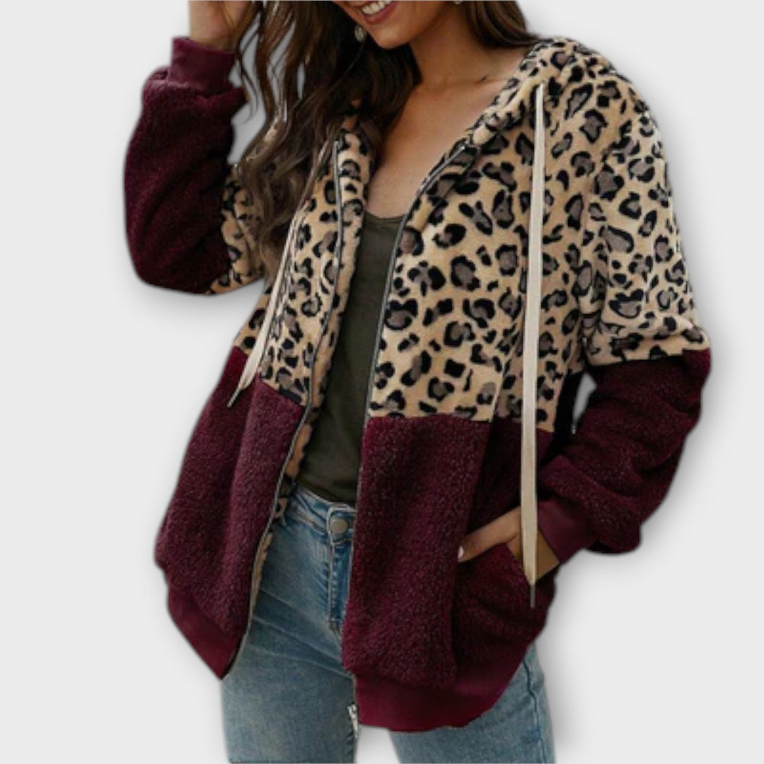 Lea - Fleece-Kapuzenpullover mit Leo-Design