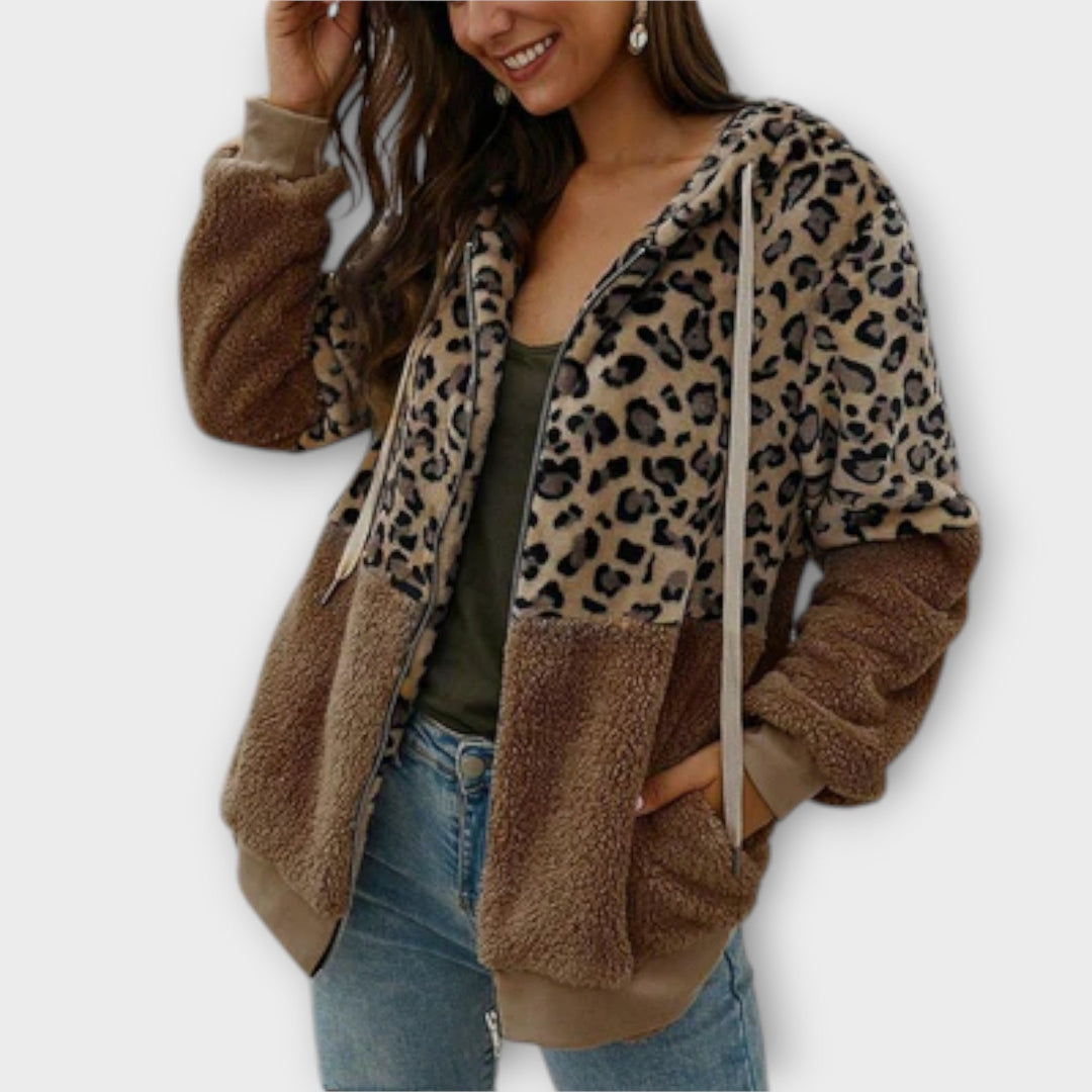 Lea - Fleece-Kapuzenpullover mit Leo-Design