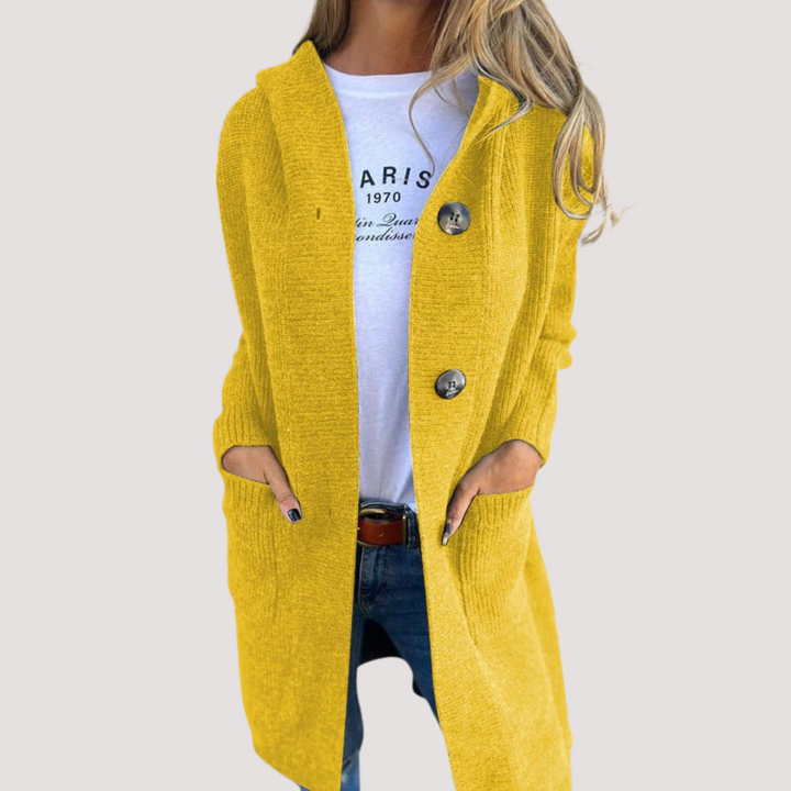 Sina | Lange Strickjacke mit Kapuze