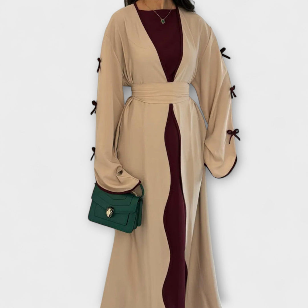 Jasmin - Schickes Cardigan- und Kleid-Duo mit Schleifenverzierung