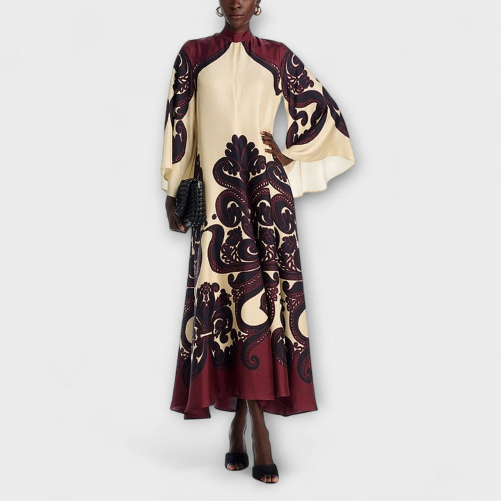 Lucy - Atemberaubends Maxi-Chleid mit Grenadilla-Druck für mühelosi Eleganz