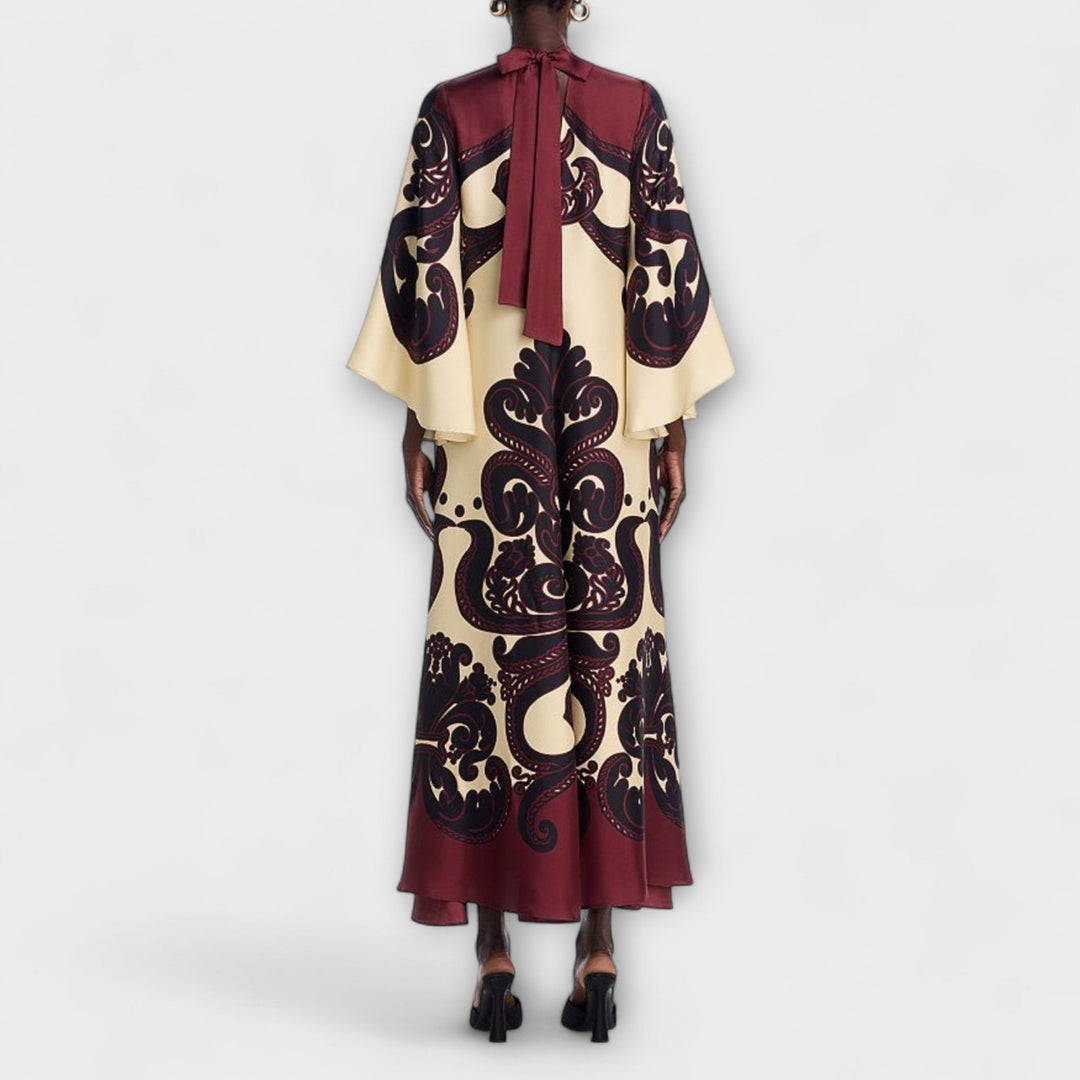 Lucy - Atemberaubends Maxi-Chleid mit Grenadilla-Druck für mühelosi Eleganz