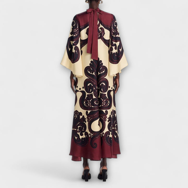 Lucy - Atemberaubends Maxi-Chleid mit Grenadilla-Druck für mühelosi Eleganz