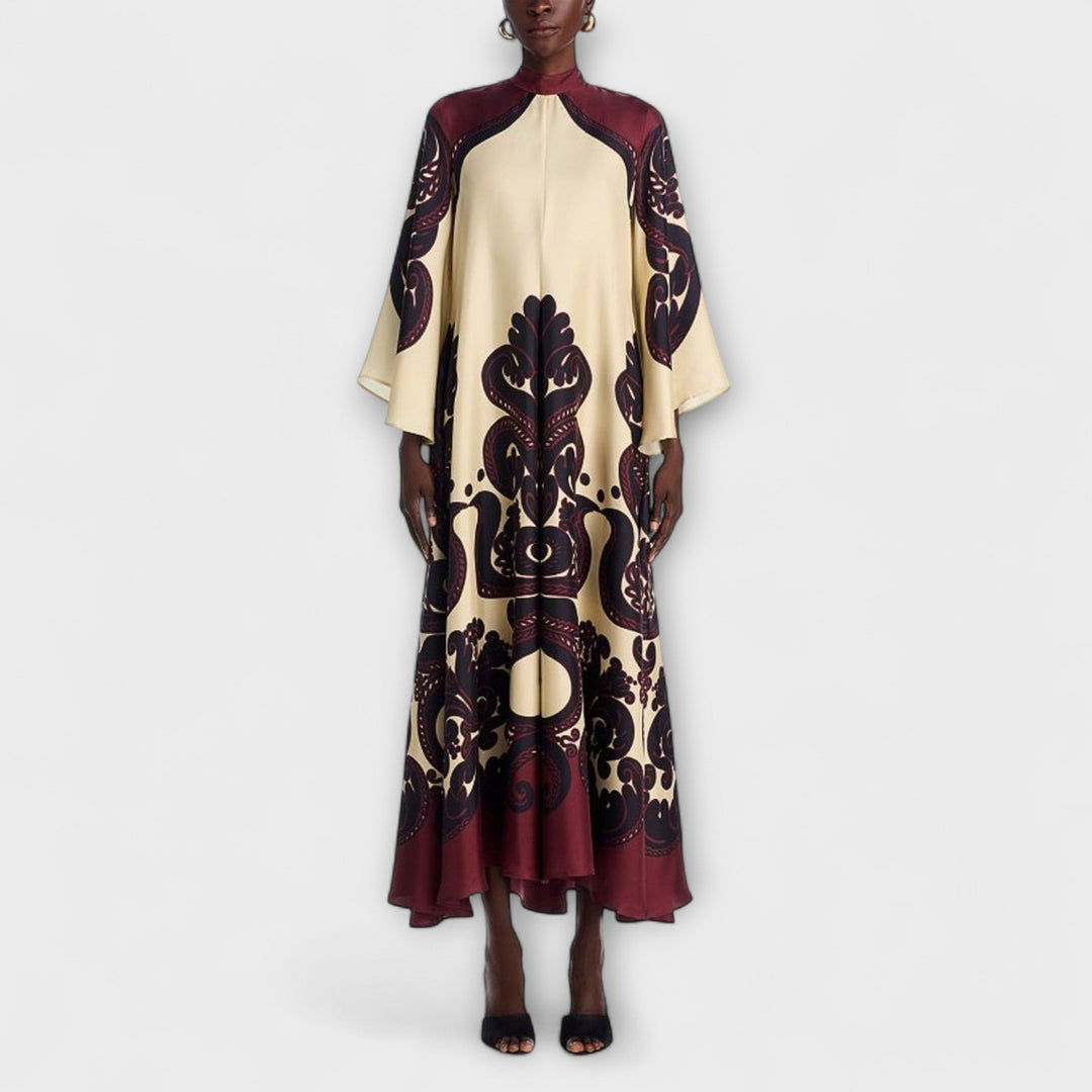 Lucy - Atemberaubends Maxi-Chleid mit Grenadilla-Druck für mühelosi Eleganz