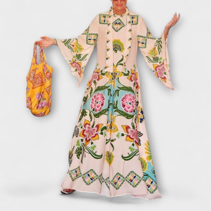 Lisa - Elegantes Maxikleid mit floralem Druck und fliessendem Design