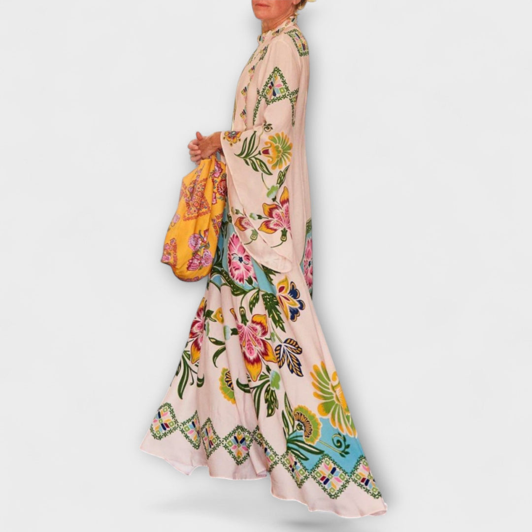 Lisa - Elegantes Maxikleid mit floralem Druck und fliessendem Design