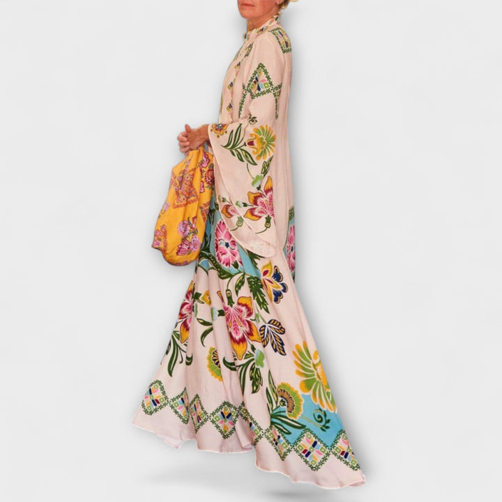 Lisa - Elegantes Maxikleid mit floralem Druck und fliessendem Design