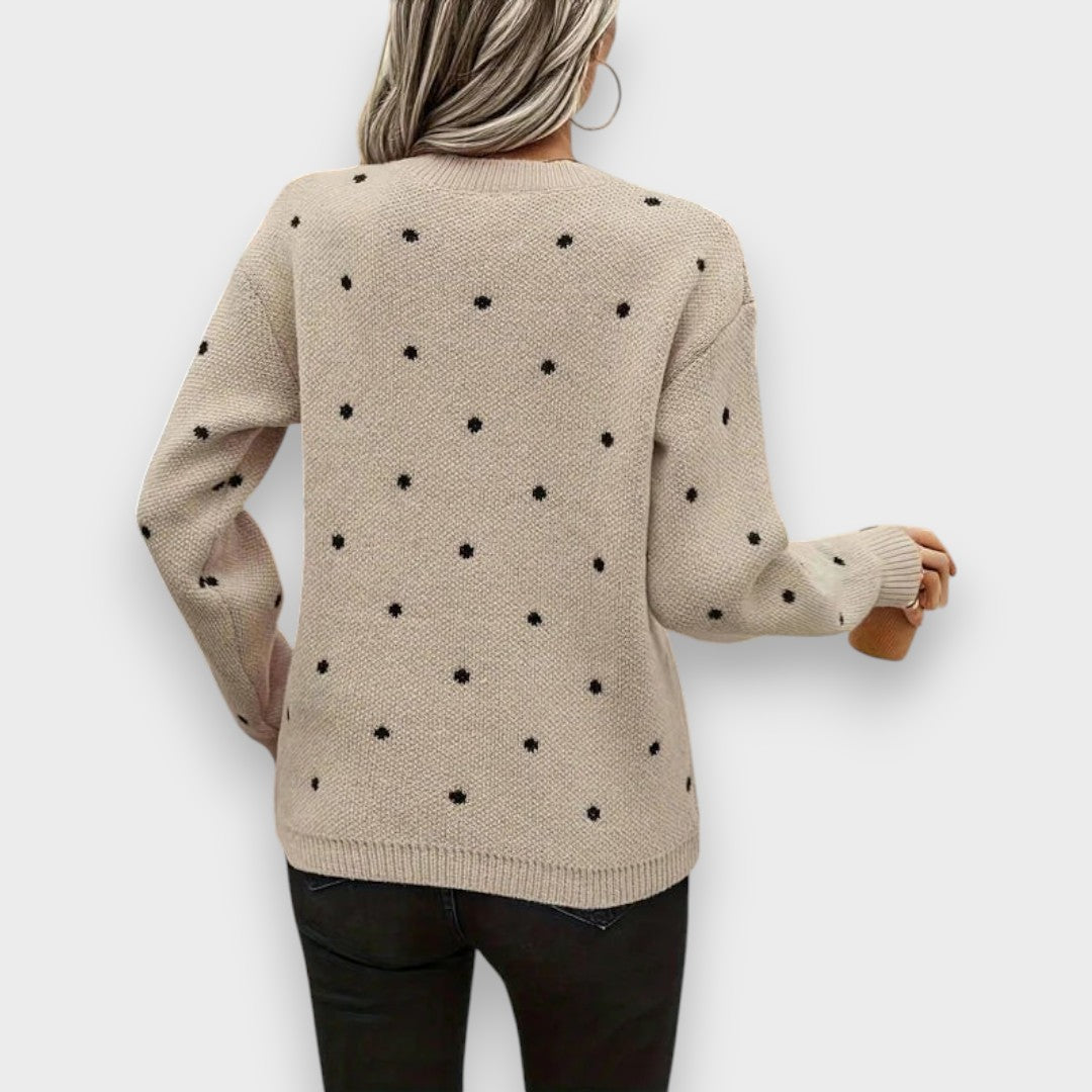 Nina | Gepunkteter Strickpullover