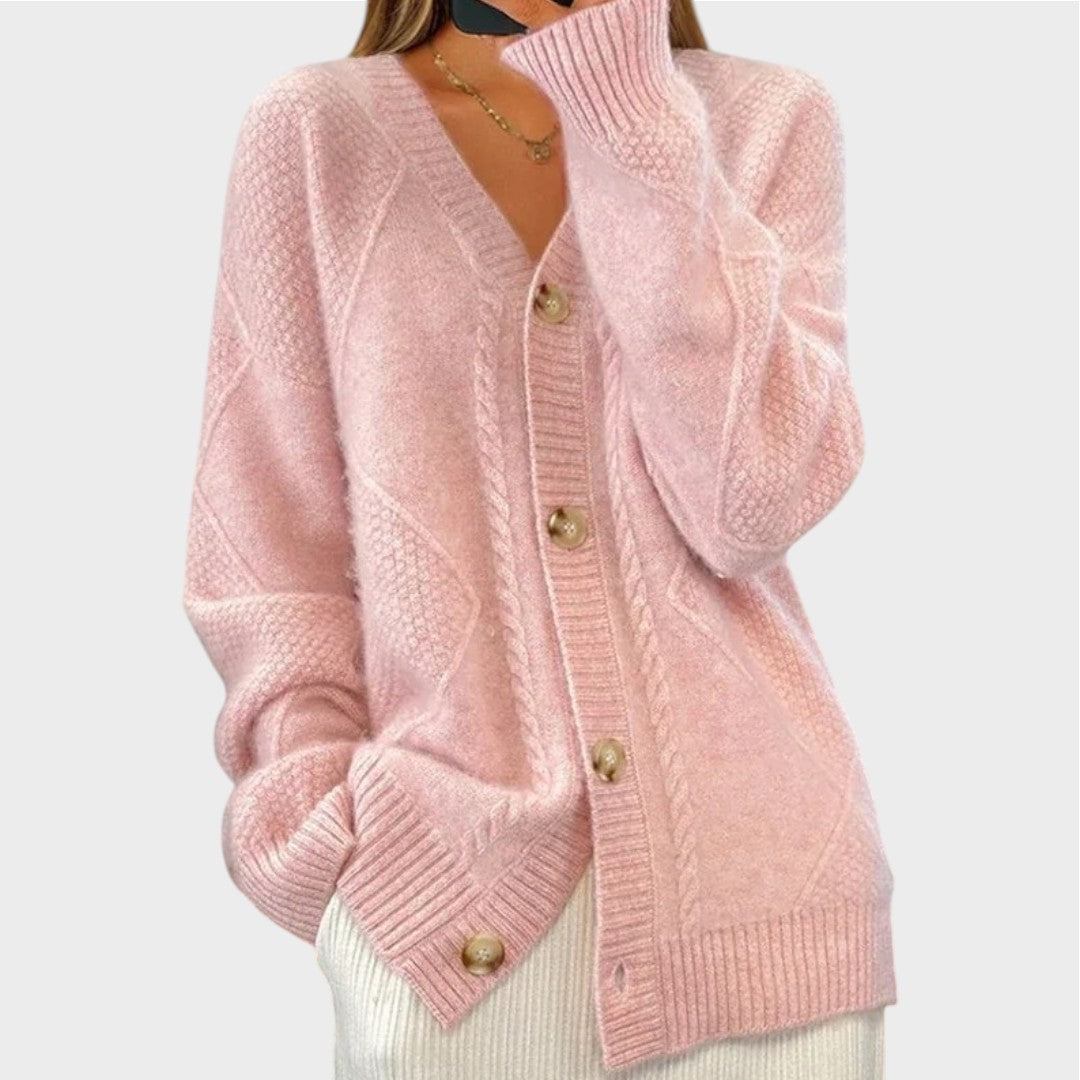 Frieda | Strickjacke mit Zopfmuster