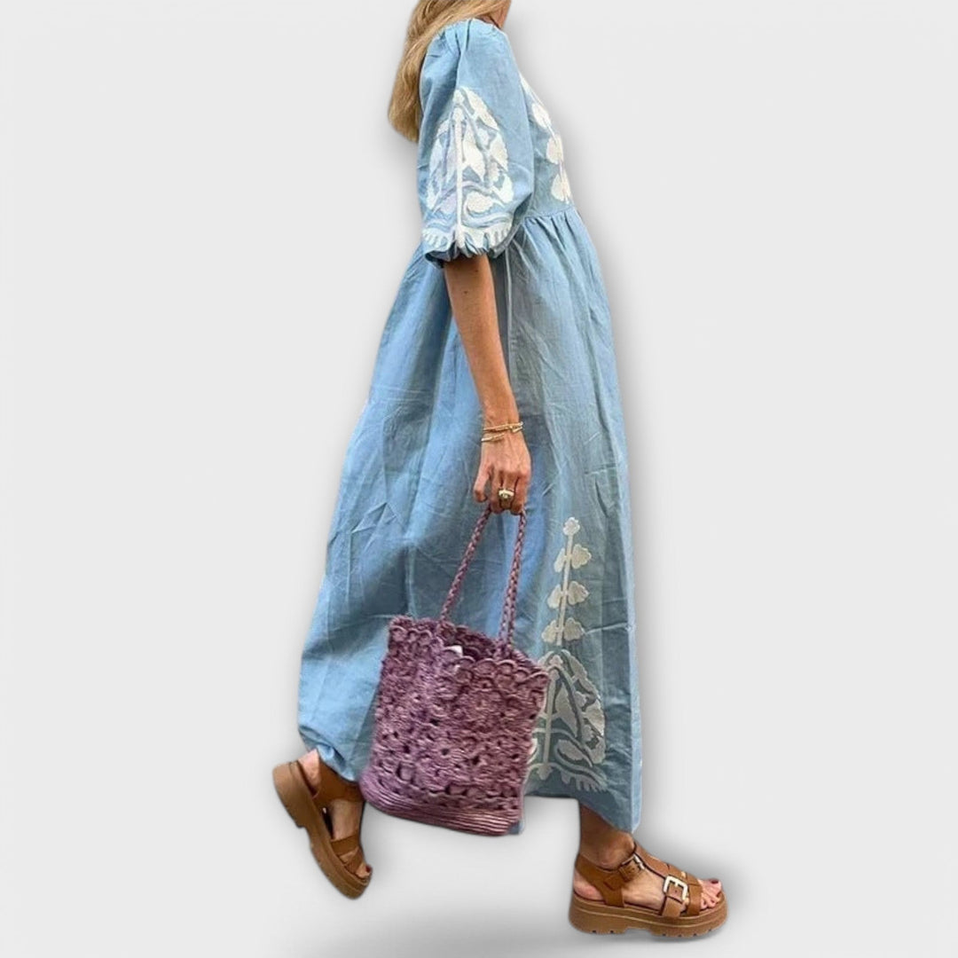 Rena - Bedruckts Chleid für mühelosi Eleganz