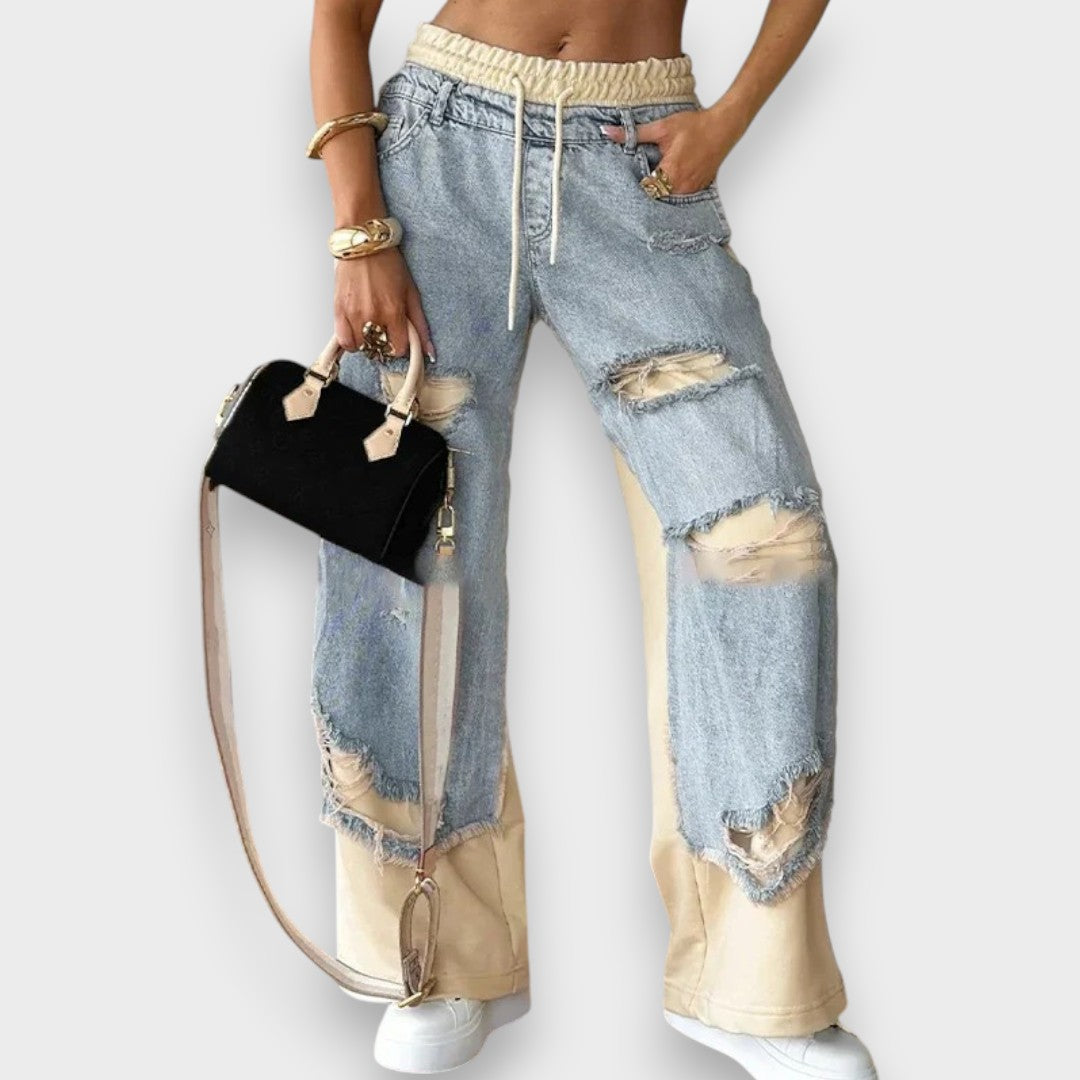 Lora | Trendige 2-in-1-Layered Jeans mit Joggingeinsatz