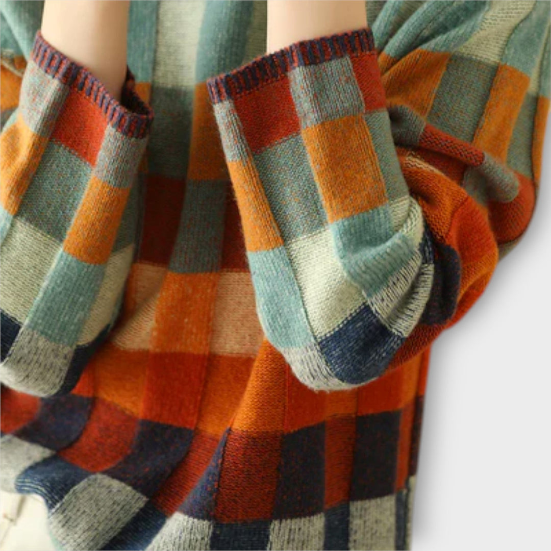 Jana | Patchwork Rollkragenpullover