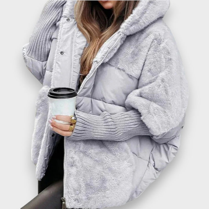 Frida | Übergrosser Patchwork-Puffermantel mit Kapuze