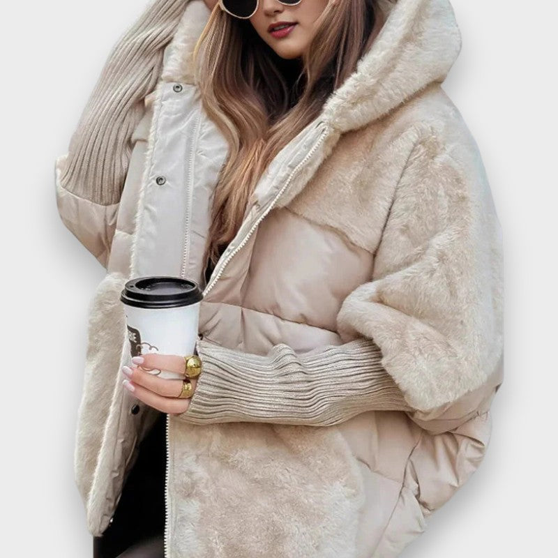 Frida | Übergrosser Patchwork-Puffermantel mit Kapuze