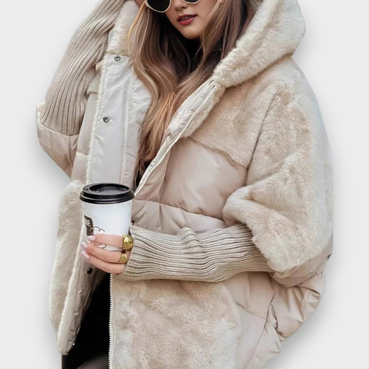 Frida | Übergrosser Patchwork-Puffermantel mit Kapuze